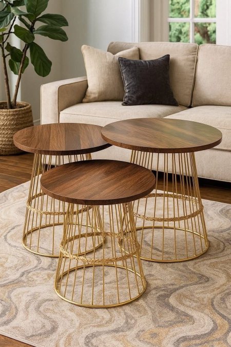 طقم اسكملات خشب 3 قطع